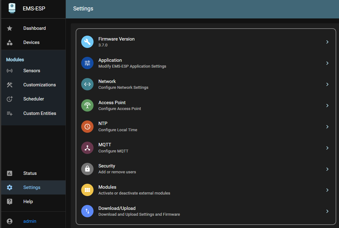 Web Settings Configuration