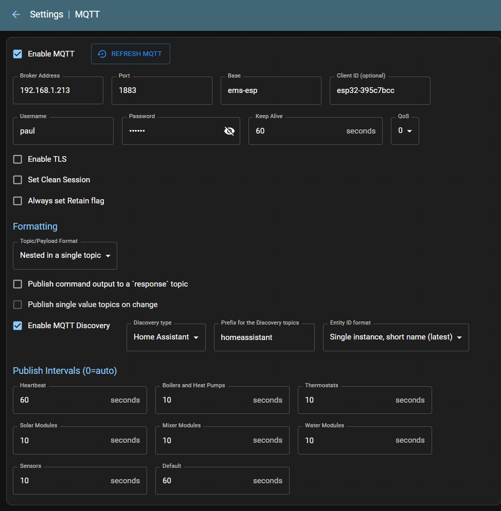 Web MQTT Configuration