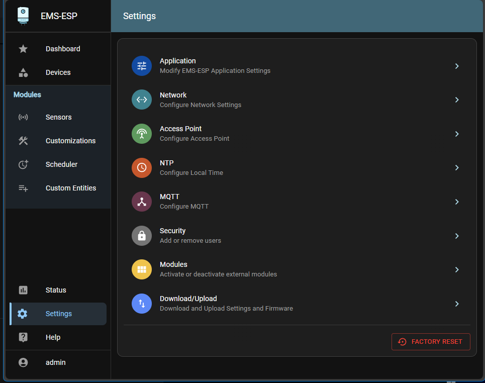 Web Settings Configuration